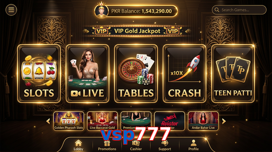 Main screen of Vsp777 casino page for PK players